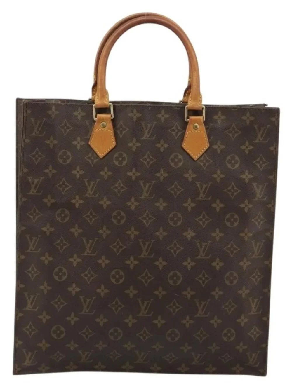LOUIS VUITTON Monogram Sac Plat Hand Bag M51140 LV Auth 186568